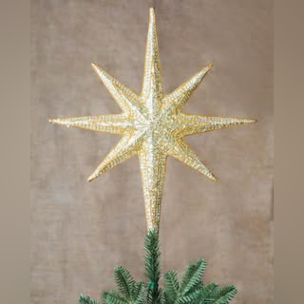 Balsam Hill All Over Beaded Star Christmas Tree Topper